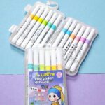 Set 12 Marcadores Acrílicos Lunita Colores Pastel - Punta Pincel (La joven de la Perla)