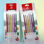 Blister con 6 Velas Cumpleañeras en Colores Metalicos