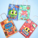 Bolsa de Regalo Papel Diseño Robots 15x21x8 cm