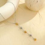 Collar Corbata "Bicolor Drop" – Minimalismo en Oro y Plata Acero Inoxidable