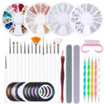 Kit Profesional de Nail Art - Set de 30 Piezas con Pinceles, Decoraciones y Herramientas