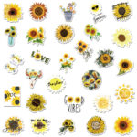 ✨ Pack 50 Stickers Girasoles "Sunshine" – Calcomanías Resistentes y Motivadoras 33497649