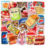 Pack 50 Stickers "Sweet Treats" – Calcomanías Aesthetic de Snacks y Postres 35283922