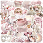 Pack con 50 Stickers Impermeables "Pink Coquette Aesthetic" 35637452