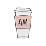 Pin Metálico Esmaltado - Vaso de Café "AM" 39622707 (Estilo Minimalista)