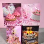 Bolsa de Regalo Mediana Cumpleaños Pastel Vela Encendida M-26x32x12
