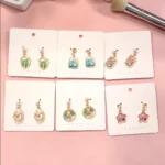 Par de Aretes Medallones Artísticos y Esmaltados