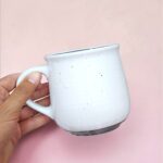 Taza de Cerámica Blanca Jaspeada con Gris