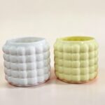 Maceta de Cerámica "Bubble Texture" - Diseño Moderno de Relieve (13x15 cm)