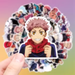 Pack con 50 Stickers Impermeables Poses de Batalla Jujutsu Kaisen