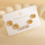 Set de 3 Pares de Aretes y Arracadas de Acero Inoxidable - Colección "Life & Love"