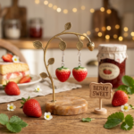 Aretes 3D de Fresa Realista Dulzura Natural