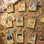 Llavero de MDF Cartel WANTED One Piece
