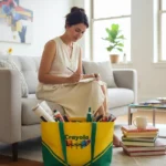 Mega Tote Bag Crayola para Maestras y Artistas - Diseño Icónico Amarillo y Verde
