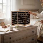 Exhibidor Organizador de Aretes Biombo Plegable en Madera MDF de Gran Capacidad