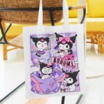 Tote Bag Kuromi "Mischievous Magic" – Bolsa de Tela Kawaii con Diseño de Manga
