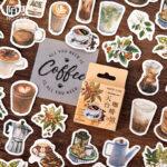 Pack de 40 Stickers de Café y Repostería Vintage