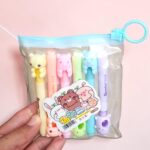 Set de 6 MarcaTextos Kawaii "Animalitos" en Estuche de Viaje - Colores Pastel