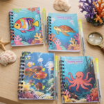 Set Mini Libreta Escolar de Mar con Pluma / Diario Infantil Kawaii