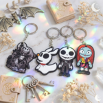 Llavero de MDF Jack Skellington & Sally