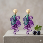 Aretes de uvas crystal aesthetic 🍇✨