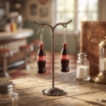 Aretes de Botella de Refresco Vintage - Miniatura Realista