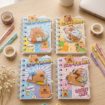 Mini Libreta de Espiral Mini Capybara "Sweet" con Llavero Shaker (¡Confeti de Corazones!)