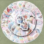 Pack de 50 Stickers +2 de Regalo Diseños súper tiernos y aesthetic (postres, conejitos, estrellas, notas lindas y más
