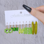 Set de 5 Pares de Aretes Aesthetic - Colección "Green Vibes"