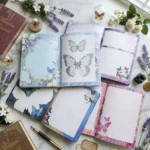 Cuaderno Cosido A5 de Vinipiel (100 Hojas Decoradas de Mariposa)