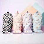 Set Escolar 3 Pzs Mochila Capibara Cuadros Estilo Coreano Mariconera Y Lapicera