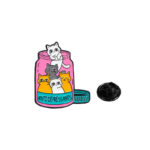 Pin Metálico "Cat Anti-Depressants" - Frasco de Felinos