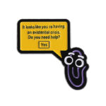 Pin Metálico Clippy Crisis Existencial - Broche Divertido De Oficina Retro