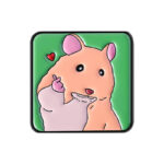 Pin Metálico Hámster Corazón Coreano Broche Kawaii Cute