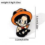 Pin Metálico Ace One Piece Sombrero Fuego Broche Anime