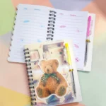 Set de Mini Libreta con Pluma Ositos Glitter / Diario Kawaii
