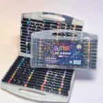 Set de 48 Marcadores Glitter Doble Punta - Estuche Organizador Premium