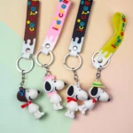 Llavero Snoopy Con Correa De Silicona Diseños Surtidos Peanuts Kawaii