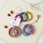 Ligas Para Cabello Espiral De Cable Metalizadas Kawaii Set