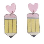 Aretes Kawaii Lápiz con Corazón Estilo Aesthetic