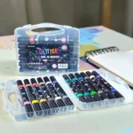 Set de 12 Marcadores Glitter Doble Punta - Estuche Portátil