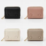 Monedero Botones Con Tarjetero Cartera Compacta en 4 Colores