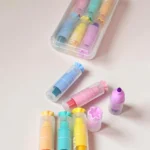 Set de 6 Mini Marcatextos Pastel con Tapa de Flor – ¡Diseño Kawaii!