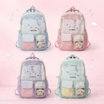 Mochila Escolar Kawaii Fashionbag Gato con Estrellita Afelpada 46x30x14 cm