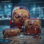 Set Trío Escolar de Mochila con Luz, Lonchera y Lapicera / Diseño Iron Man Marvel