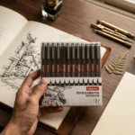 Set de Estilógrafos Profesionales idekolor de 12 Piezas Puntas Negras Variadas