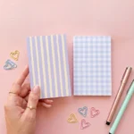Mini Libretas Portada Cuadros y Rayas Aesthetic ✨ Hojas Blancas