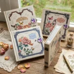 Cuaderno Diario Planner Vintage Pasta Dura con Hojas Decoradas (14 x 14 cm)