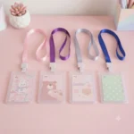 Portacredencial Transparente con Diseño Kawaii de Ositos y Cordón a Juego