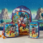 Set Escolar 3 Piezas Dragon Ball Super con Luz (Mochila, Lonchera y Lapicera) – Diseño de Goku